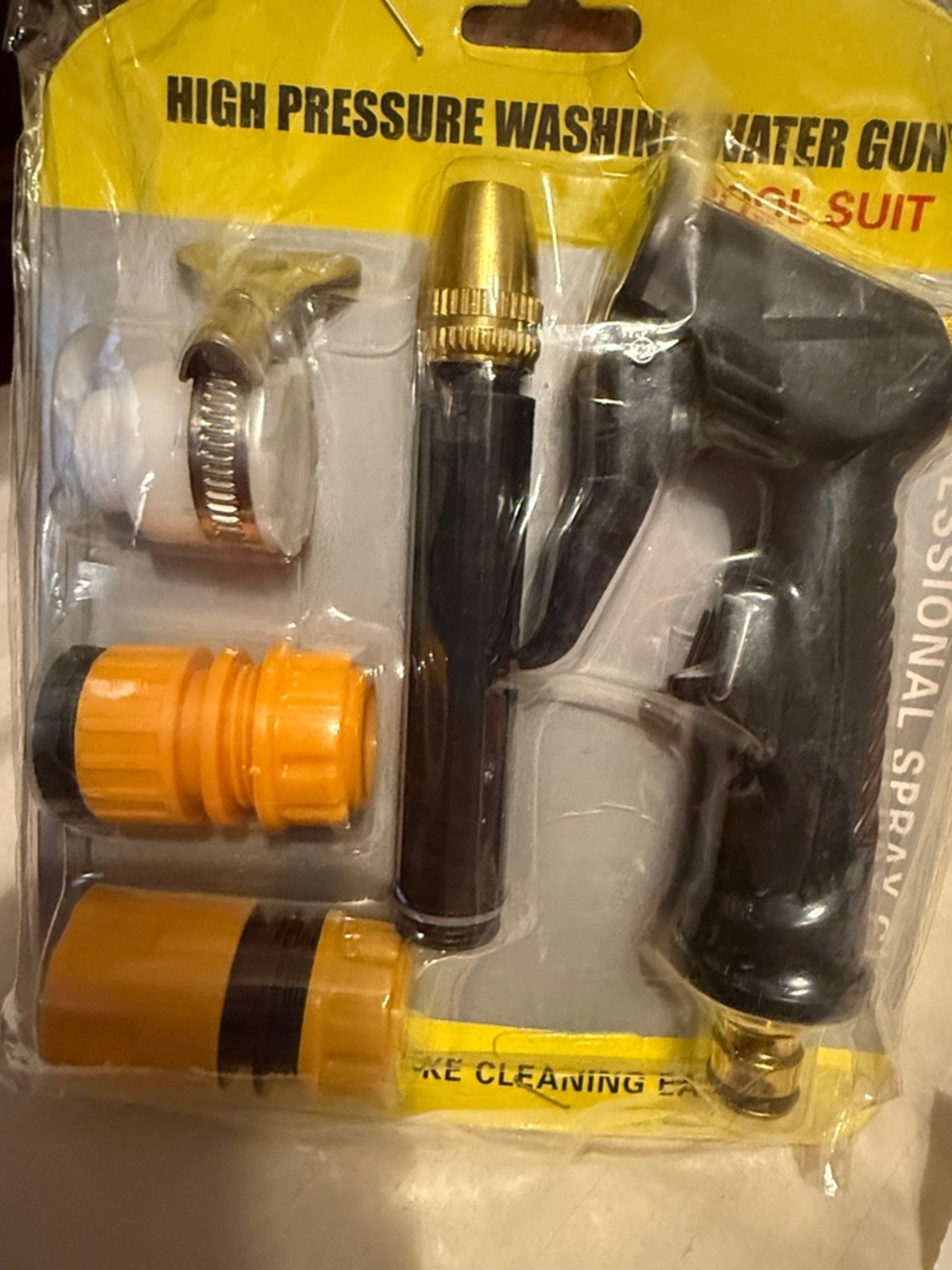 High Pressure Washing Water Gun Spray Nozzle Set - Black & Yellow